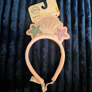 NWT Bond & Co Mermaid Pink Seashell Headband Dog's Size Small / Medium S/M New